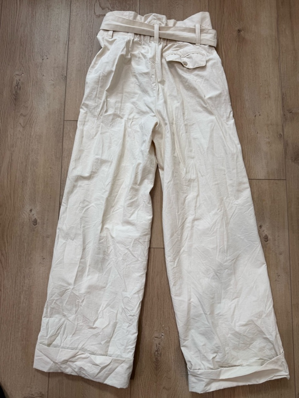 Banana Republic Cream High-Waist Paperbag Pants - Picture 2 of 5